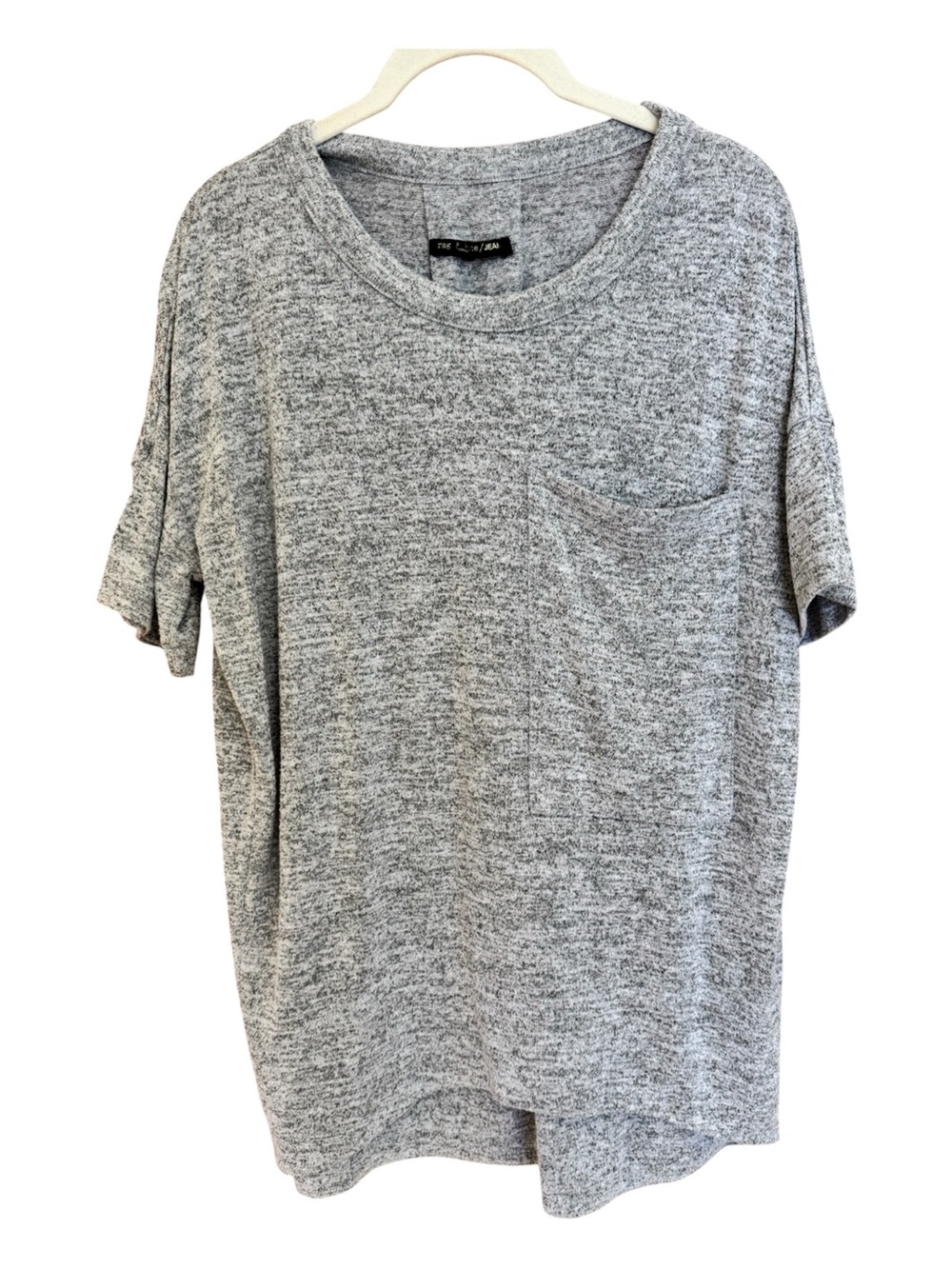 Rag & Bone Gray Marled Stretch Knit Oversized Tunic Top Pocket Women Small